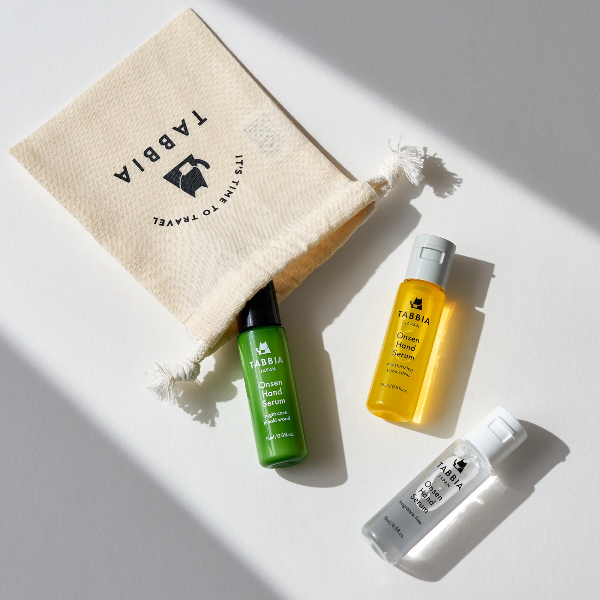 TABBIA 温泉ハンドセラム 15ml 3本セット 巾着付き| ベタつかない
